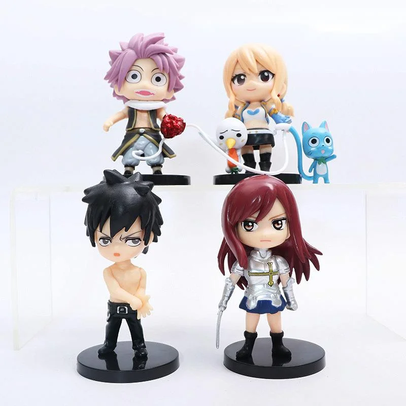 

Новая модель фигурки FAIRY TAIL, 4 шт., Натсу Драгнил, Люси Хартфиля, коллекционные фигурки, игрушки для детей, подарки