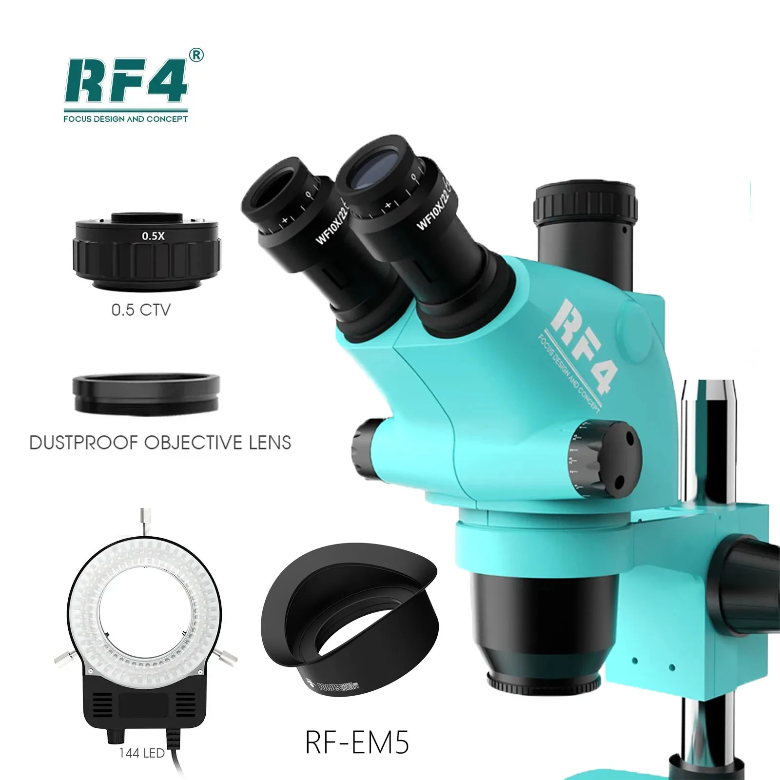 

RF4 RF6565-PO4 6.5-65X Trinocular Zoom Lens Microscope Suitable for Mobile Phone Motherboard Repair Magnifying Microscope Tool