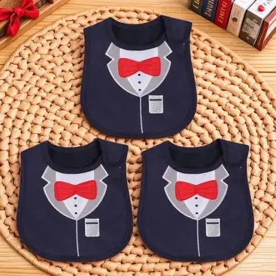 

3 шт., хлопковые детские нагрудники, водонепроницаемые, с мультяшным узором, мягкие и удобные слюнявчики, полотенце для еды слюны, детский обеденный нагрудник