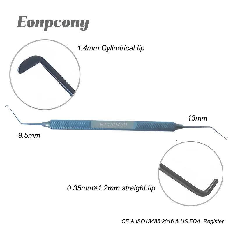 Koch Chopper e Rosen Chopper titânio gancho, Instrumento oftálmico, pálpebra dupla