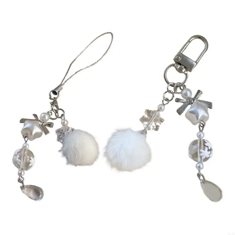 91AF Christmas Snow Phone Charm Keychain Winter Gift