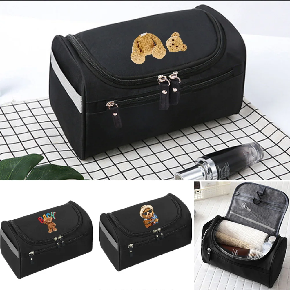 

Fashion Men Business Storage Bag Portable Toiletry Organizer Bear Print Women Travel Cosmetic Bag Hanging Waterproof Wash Pouch