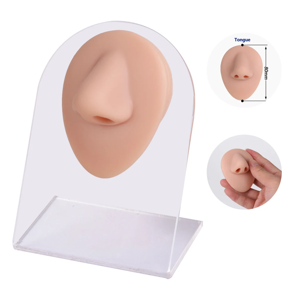 3D Tattoo Ear Nose Lips Tongue Simulation Silicone Practice Skin Beginner Tattoo Facial Features Practice Skin Fake Skin