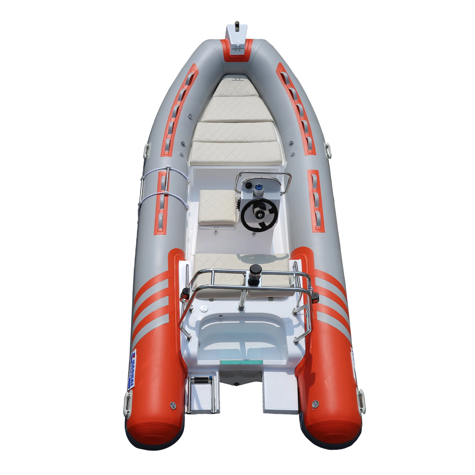 CE RIB 480 Double Model Inflatable Fishing Boat With PVC Hypalon Material Fiberglass Outboard Motor For Lakes Rivers For Sale