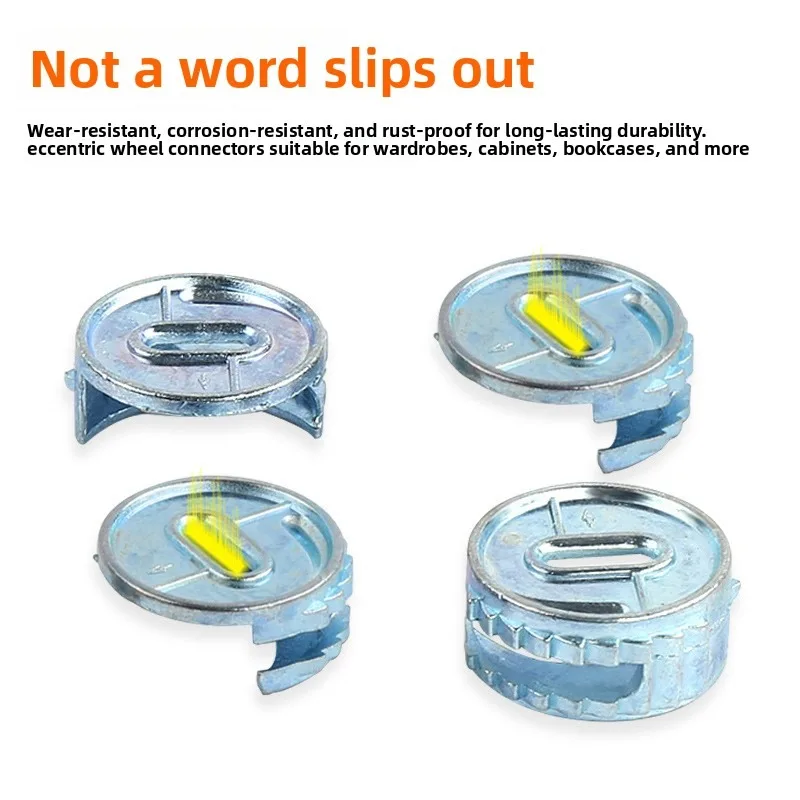 20Pcs Furniture 3 in 1 Eccentric Wheel Connectors Cabinet Drawer Lock Nuts Fasteners