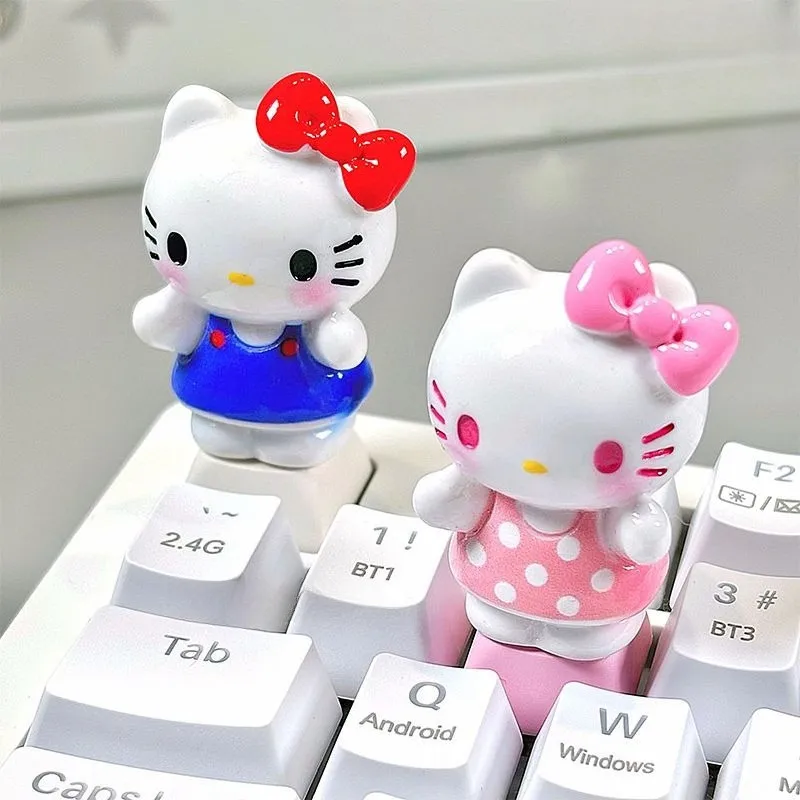 Personalized Keycaps Cross Axis Universal Mechanical Keyboard 3D Cartoon Hello KT Key Single Keycap Supplement