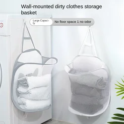 Folding Laundry Basket Organizer for Dirty Clothes Bathroom Clothes Mesh Storage Bag Wall Hanging Basket Frame Bucket #3140