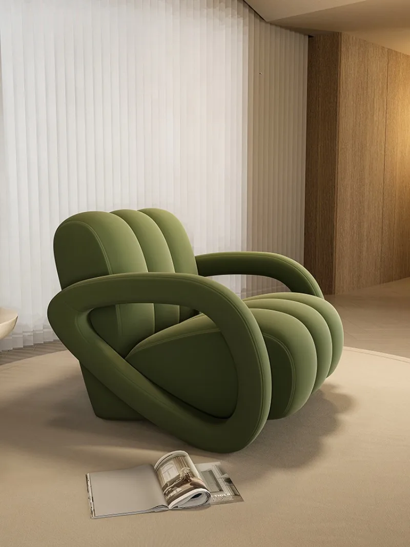 modern leisure chair living room single double fabric straight row sofa chair small apartment bedroom rest hall reception