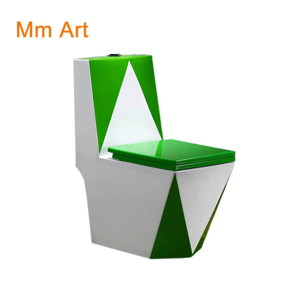 Colorful floor mounted bathroom wc siphonic flushing porcelain color diamond toilet closestool  wc