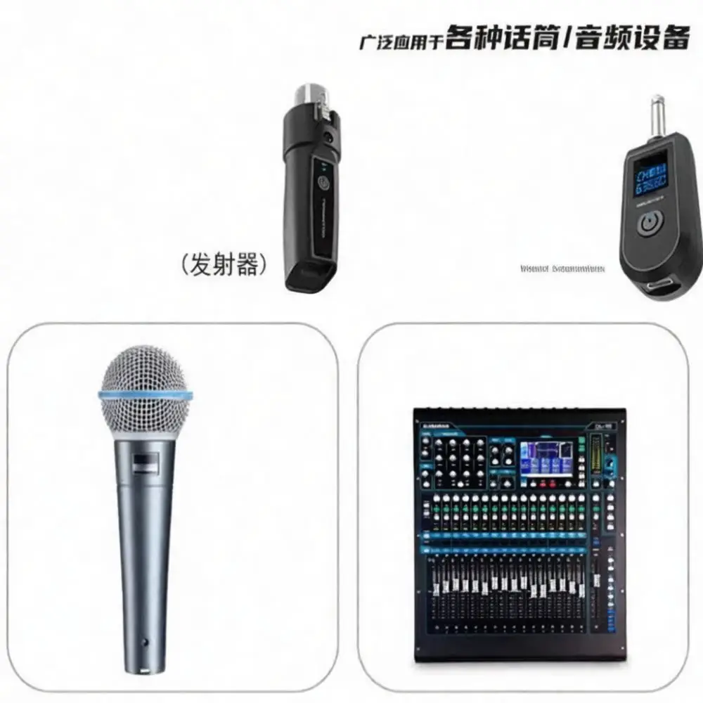 Digital Wireless Transmitter Receiver For Dynamic Mic Guitar Electric Wind Instrument Studio Live Stage Sound System