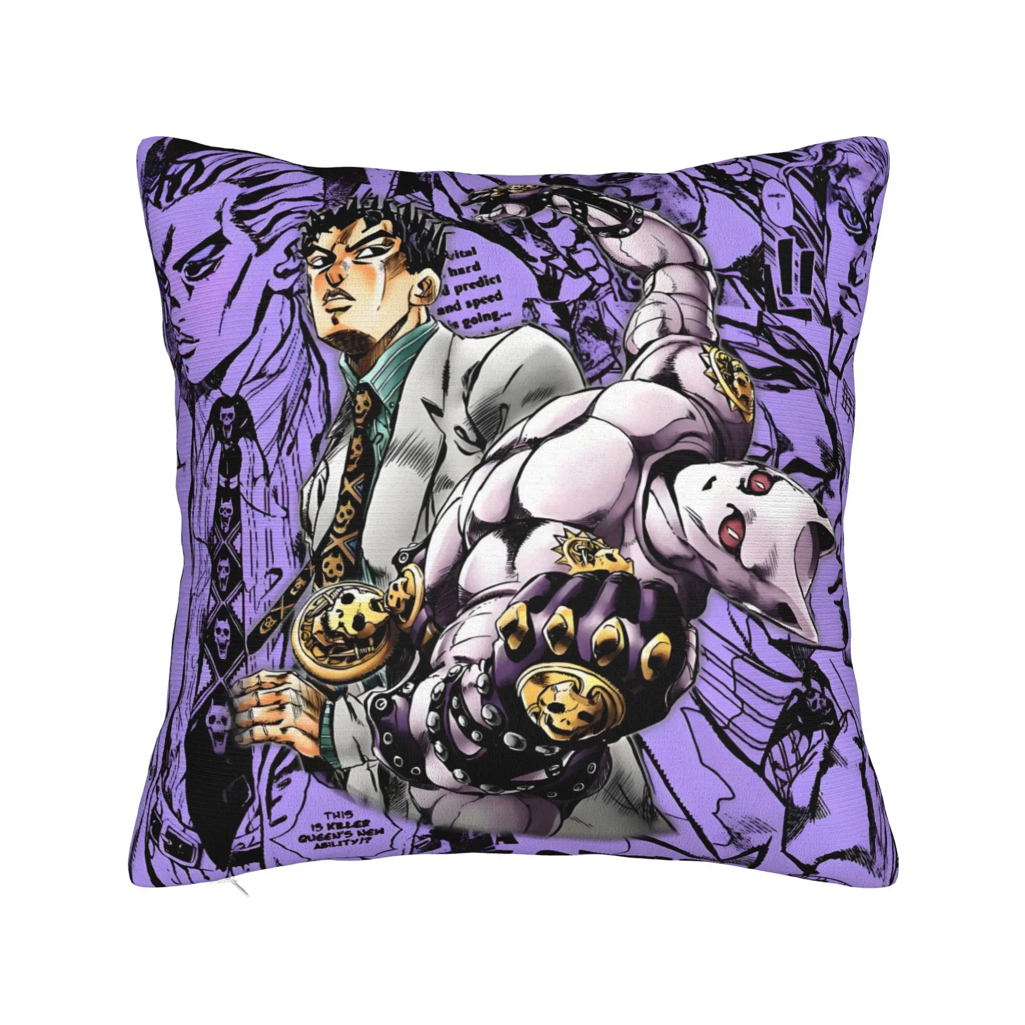 Yoshikage Kira Manga  Throw Pillow Case for Sofa Anime Japanese Modern Cushion Cover Square Pillowcase
