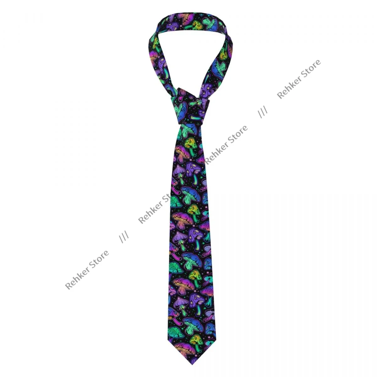 Formal Skinny Neckties Classic Men's Bright Psychedelic Mushrooms Wedding Tie Gentleman Narrow