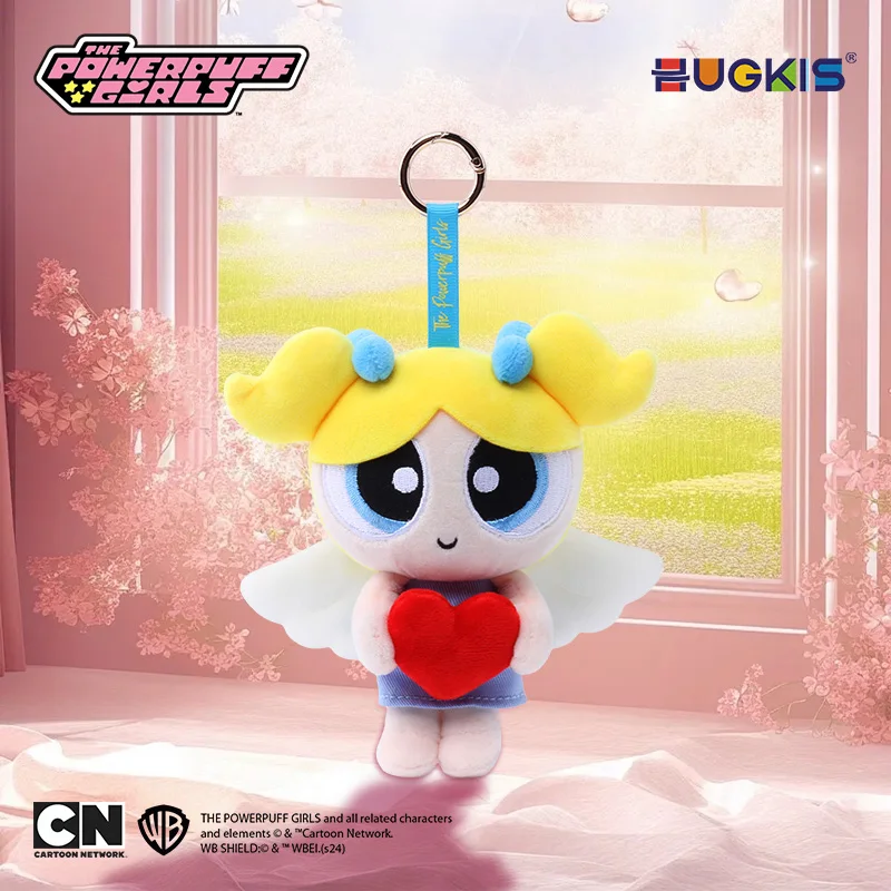 Pendentif en peluche Powerpuff Girl Angel, mignon, cadeau de jour de filles, décoration de beurre de dessin animé, ornements, cadeau d'anniversaire pour les filles