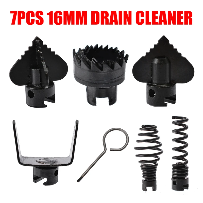 16mm Spring Cutter Head Dredging Tools Drain Cleaner Sewer Sinks Basin Pipeline Clogged Remover Bathroom Kitchen Toilet Cleaning