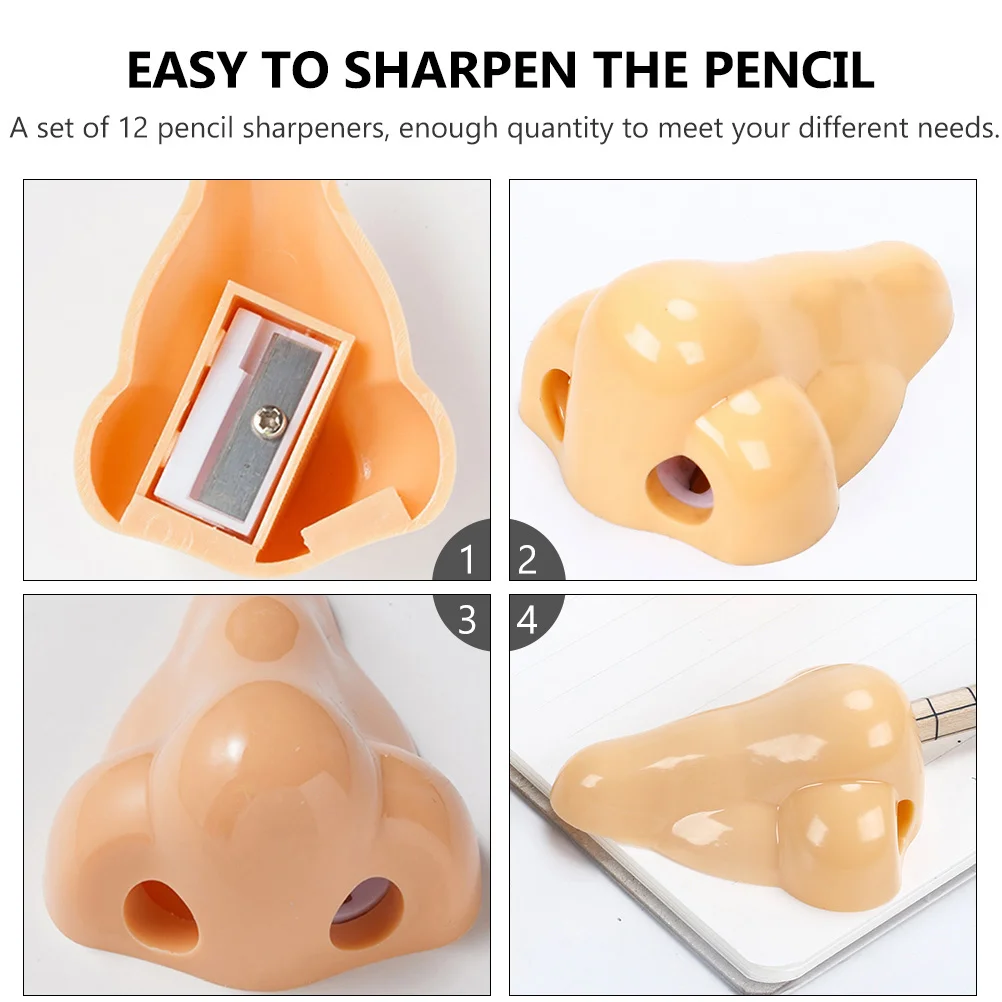 

10pcs Plastic Pencil Sharpener Soft Nose Shaped School Office Supplies Kids Stationery Creative Pen Planer Christmas Gift