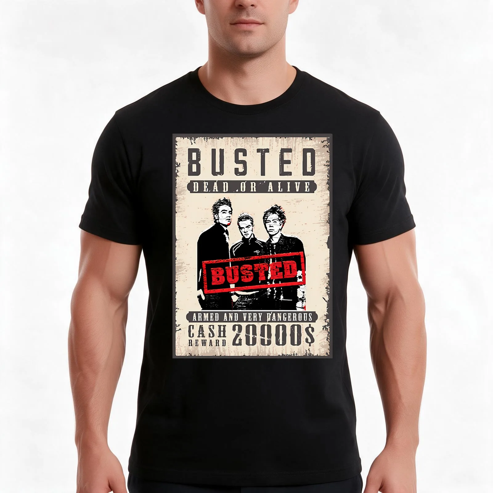 Busted T-Shirt, Summer Casual Cotton Tee, Oversized Streetwear Tops, Vintage Graphic Print, Loose Fit Short Sleeve, 100% Cotton