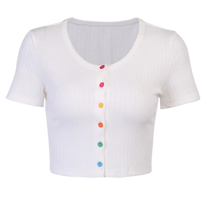 Kaos Wanita Serbaguna Modis Sweet Sle ort Sve Kerah Persegi Slim Fit Warna Polos Ukuran Besar Kasual