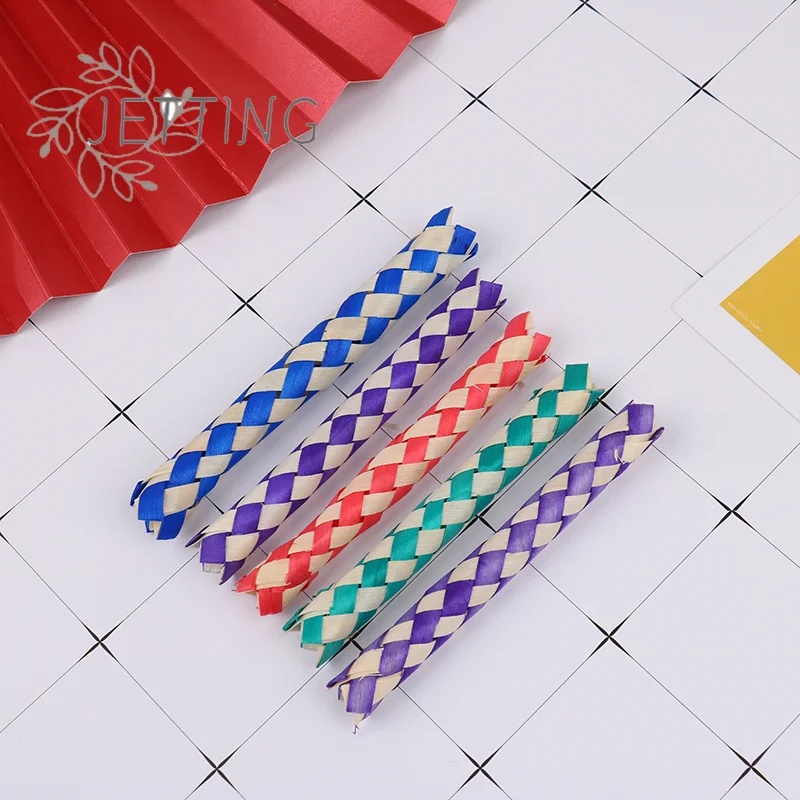(SMTGDP11)5PCS Creativity DIY Finger Traps Classic Natural Chinese Bamboo Fingers Trap Replacement Popits Tube Toys