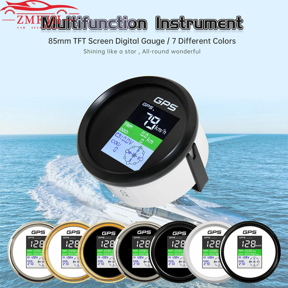

ZMFJH Digital 0-999KMH MPH Knots 85mm GPS Speedometer Gauge with GPS Antenna for Boat Car Motor ODO TRIP COG Odometer 12V24V