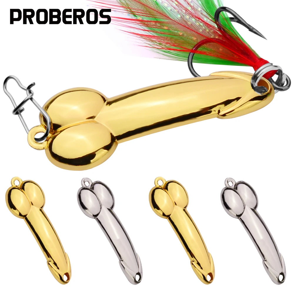 PROBEROS Metal Spoon Fishing Lure 5g 10g 15g 20g 28g 35g 43g 50g with Feather Hook Reflective Bass Pike Trout Bait Pesca Tackle