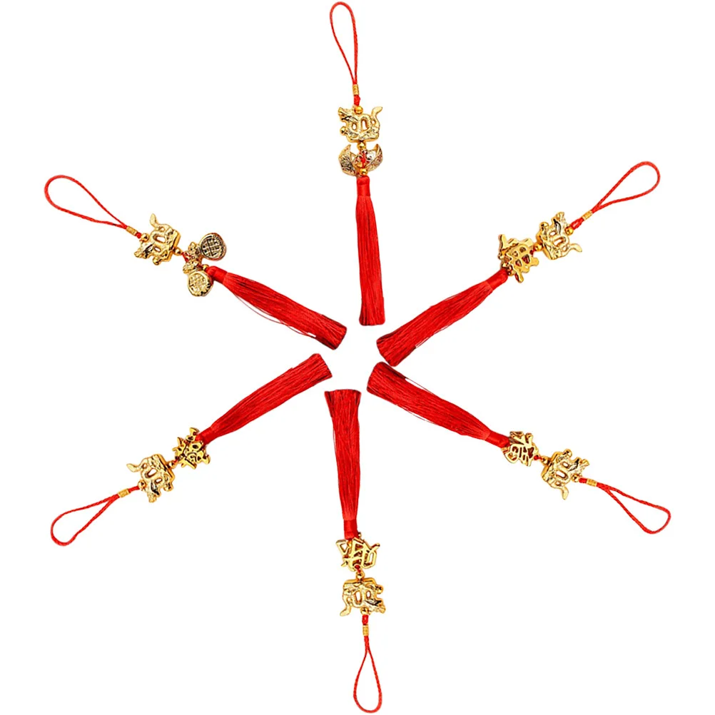 

6Pcs Car Pendant Chinese New Year Bonsai Hanging Dragon Ornament Spring Festival Decorations Traditional Home Decor