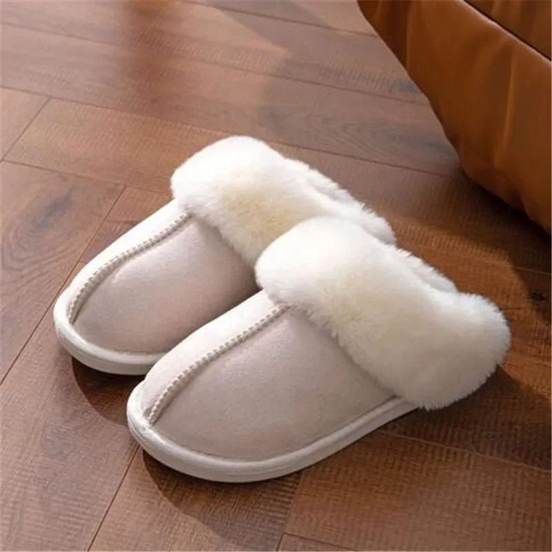 2023 New Women Indoor Slippers Warm Plush Home Slipper Anti Slip Autumn Winter Shoes House Floor Soft Slient Slides