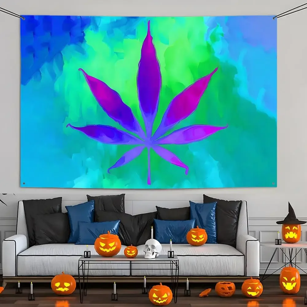 weed leaf Flags Wall Hanging Tapestry Outdoor Decorative flag Background Blanket