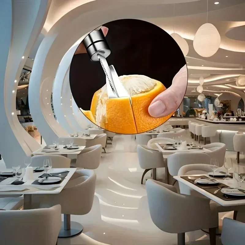 Stainless Steel Fruit Skin Remover, Comfort Grip Citrus Peeler and Slicer, Essential Kitchen Gadget for Home Daily Use
