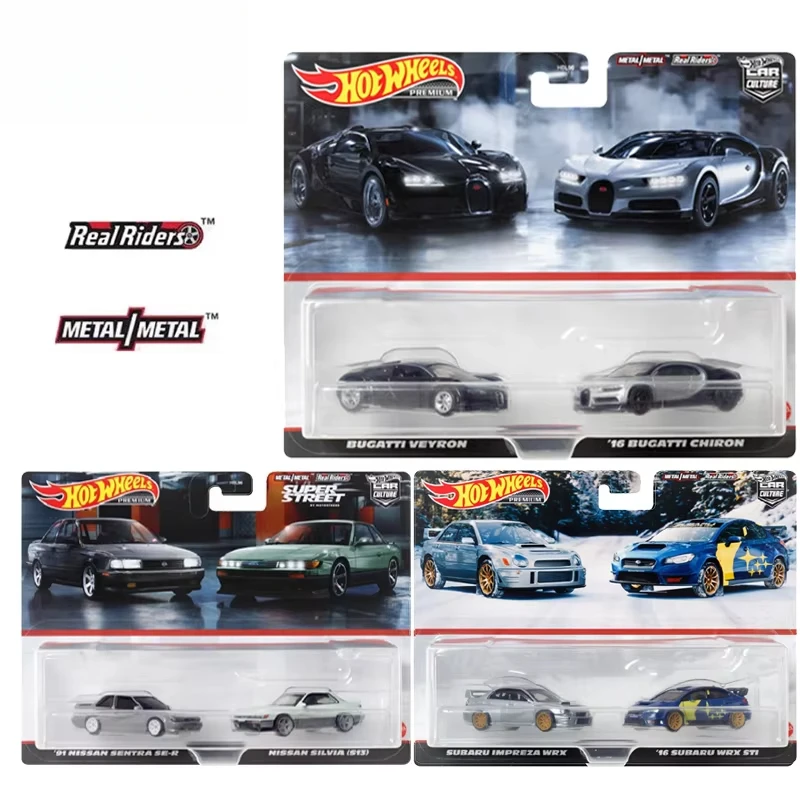 Coche Premium de ruedas originales para niños, vehículo fundido a presión, Bugatti, Veyron, Chiron, Subaru, Impreza, WRX, STI, Nassan, 1/64