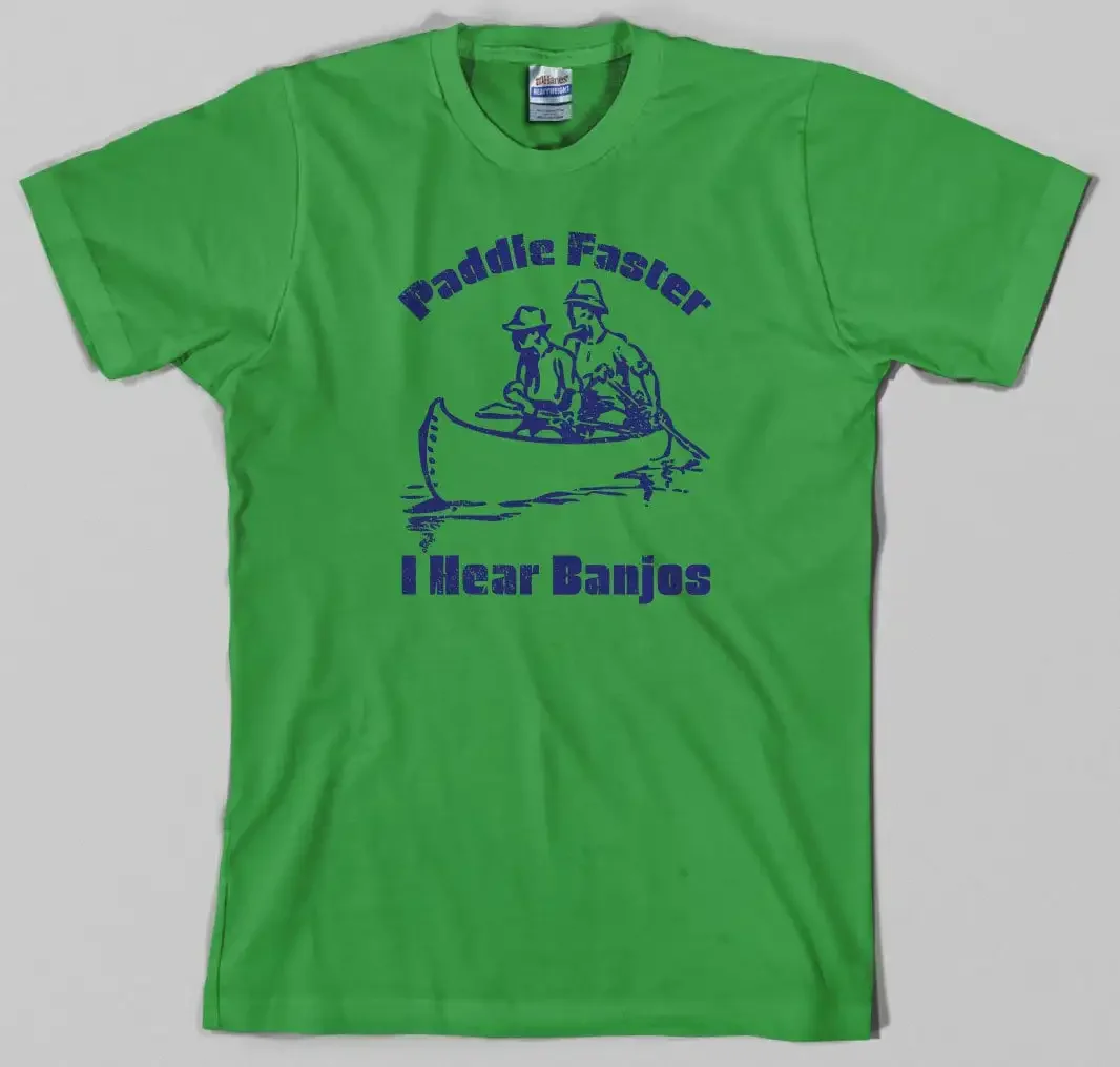 Deliverance T Shirt paddle faster I hear banjos movie 70s canoe lake rapids water All Size Colors available