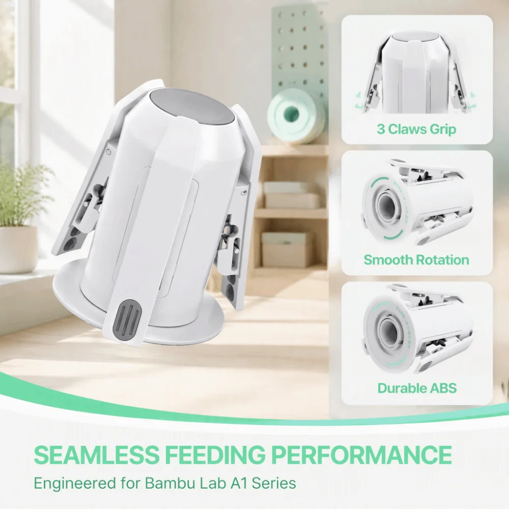 Durable 3 Spool Claws Rotary Spool Holder ABS Smooth Feeding 3D Printer Spool Holder Filament Spool Holder Filament Storage
