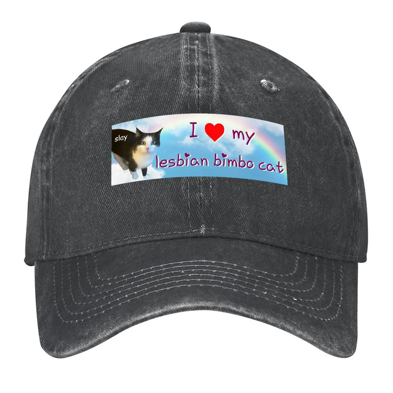 

I Love My Lesbian Bimbo Cat Baseball Cap dad hat fishing hat Uv Protection Solar Hat Streetwear Men Women's