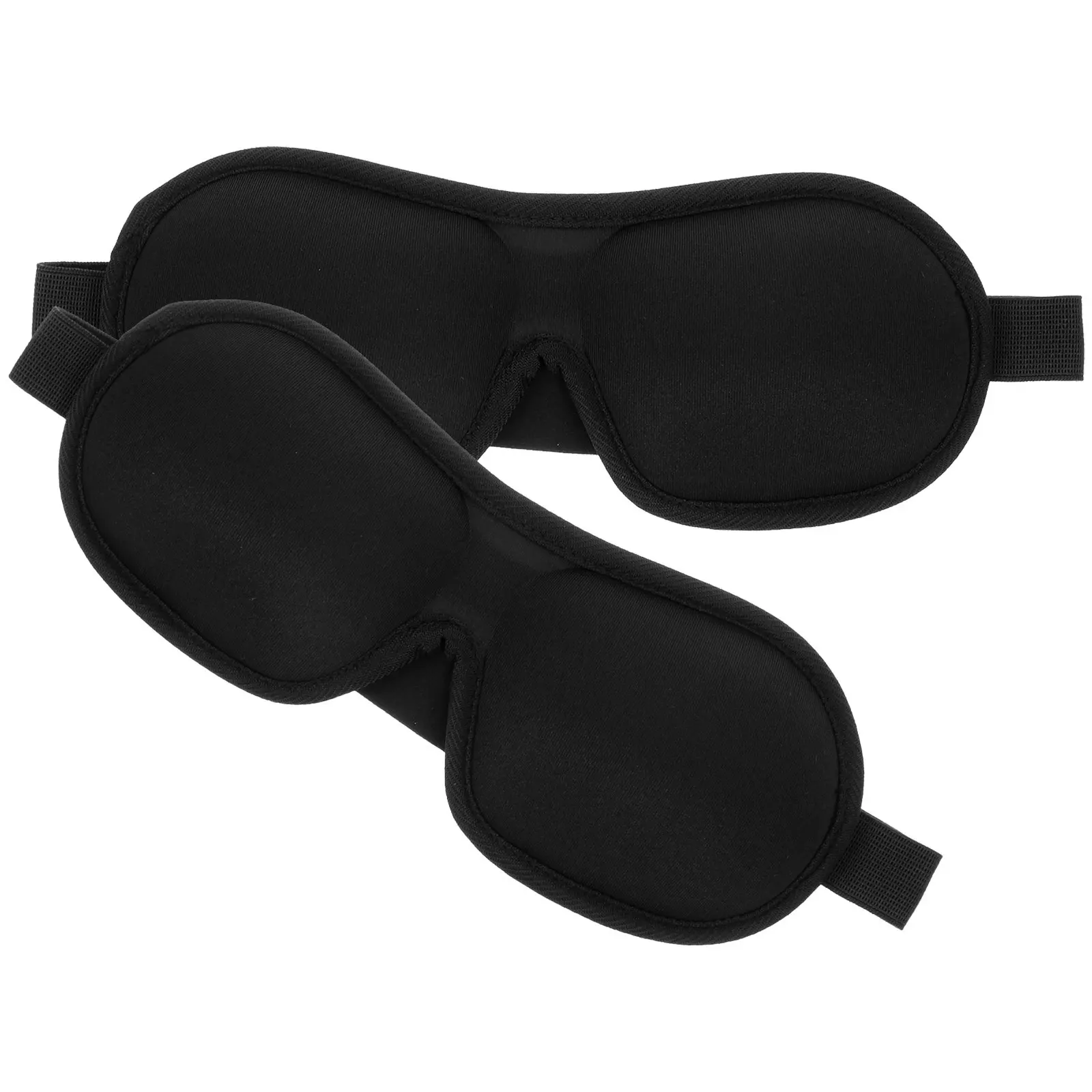 2Pcs 3D Sleeping Eye Cover Soft Polyester Lightproof Eye Mask with Flexible Strap for Indoor Outdoor Travel Office Students