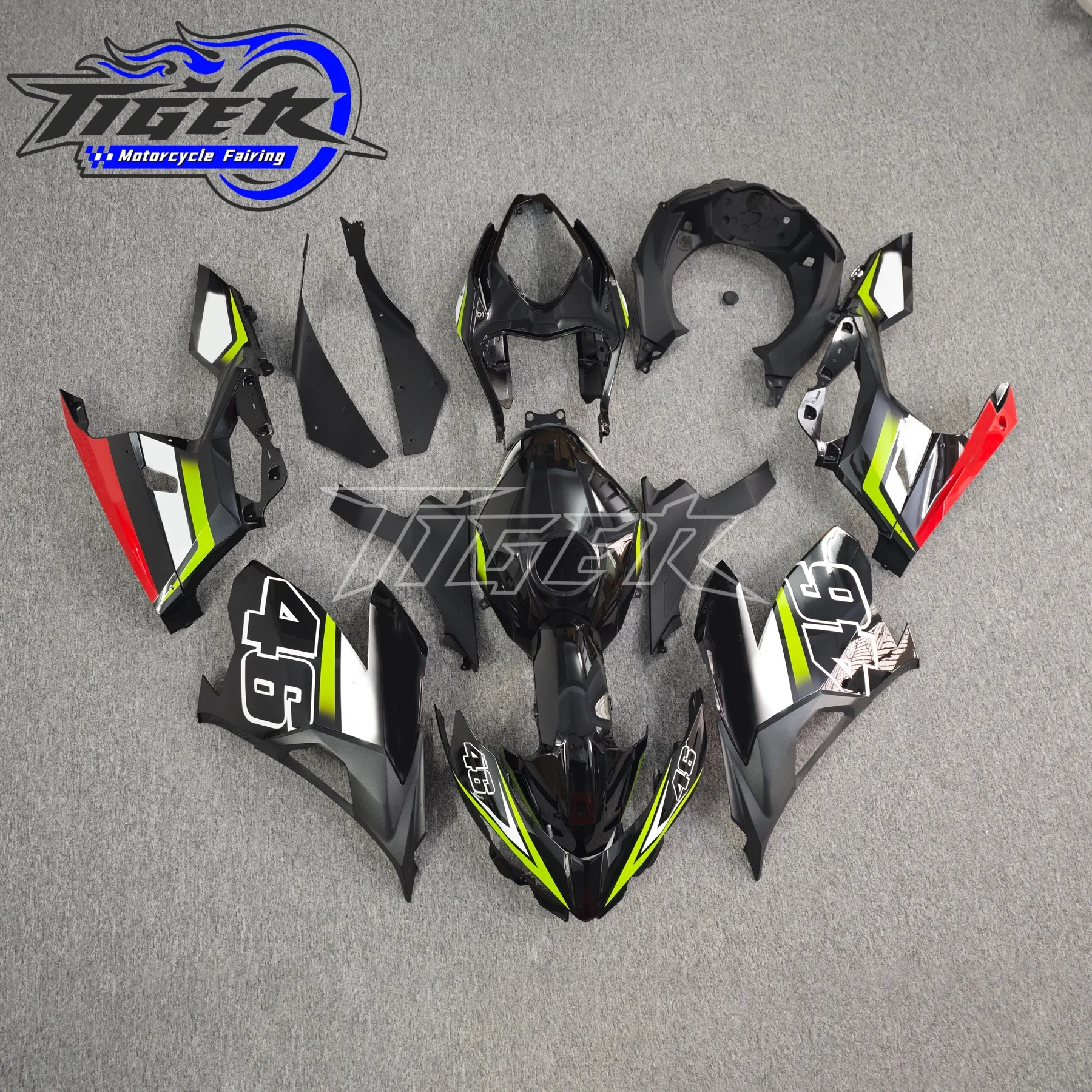 

For Kawasaki Ninja400 Fit Ninja 400 Bodywork Cowling Motorcycle Full Fairing Kit Injection Customize 2024 Prints in Green Black