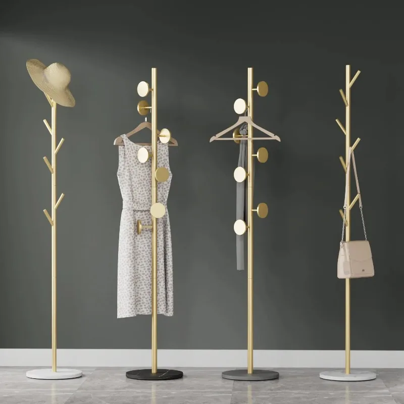 

Nordic Gold Modern Quality Metal Coat Rack with Marble Black for Hotel Entryway or Living Room Furniture Percheros Para Ropa