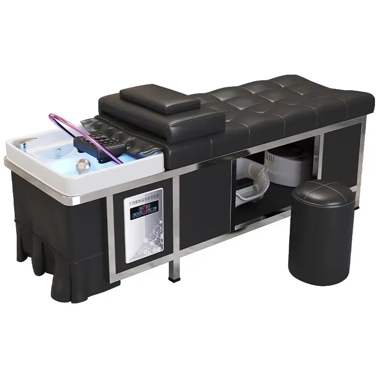 Salon Spa Thai Massage Table Massage Furniture Head Therapy Water Fumigation Shampoo Bed With Chair