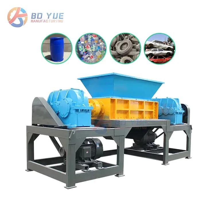 Malaysia industrial plastic double shaft shredder machine 2000kg/h for sale