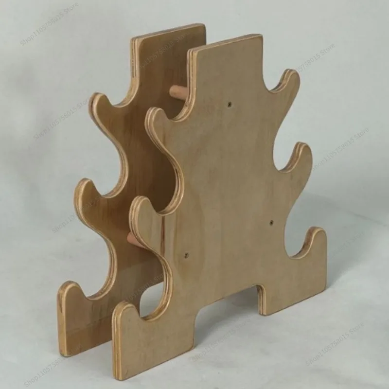 For Log-colored Dumbbell Rack, Household Three-layer Dumbbell Small Bracket, Storage of Fitness Forging Equipment