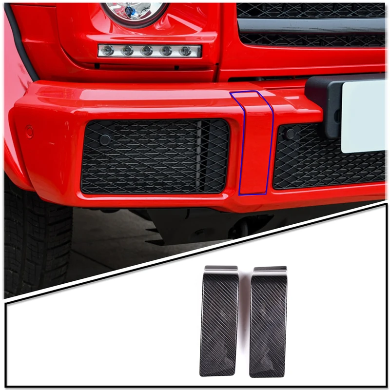 

Комплект из 2-х элементов из настоящего карбона для Mercedes-Benz G-Class W463 2004-2018: Декоративная накладка на передний бампер, аксессуары для автомобиля