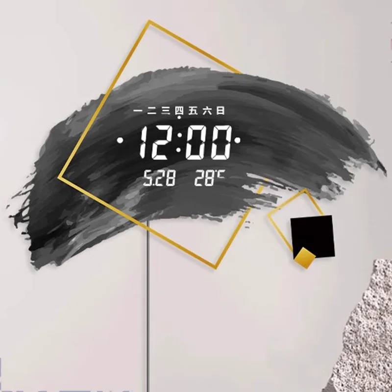 Modern Smart Wall Watch Clock Design Original Modern Classic Wall Clock Digital Big Bedroom Horloge Murale Living Room Decor