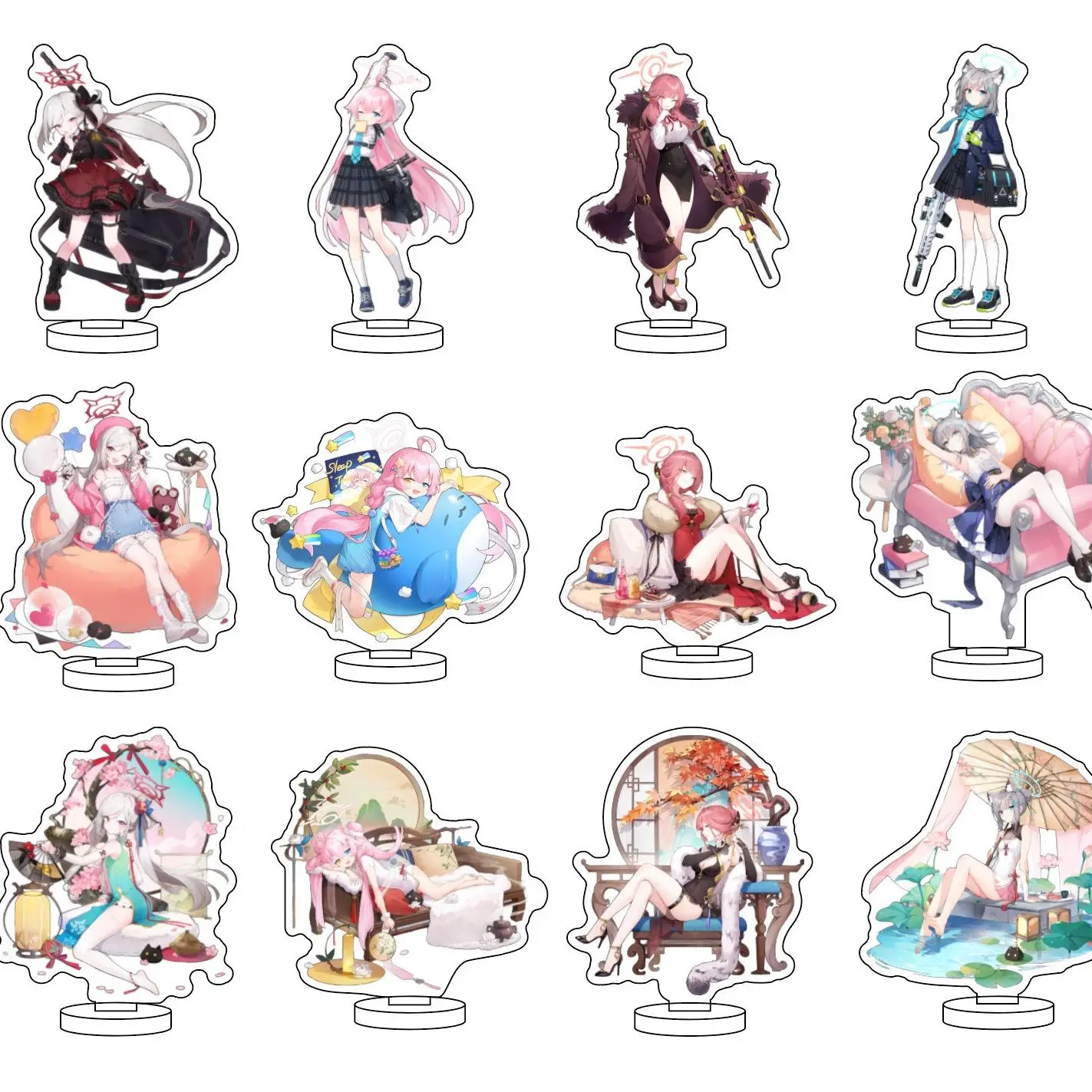 أنيمي الأزرق الأرشيف تاكاناشي هوشينو Sunaōkami Shiroko Mutsuki الاكريليك حامل نموذج زخارف مكتب الدائمة علامة فين هدية