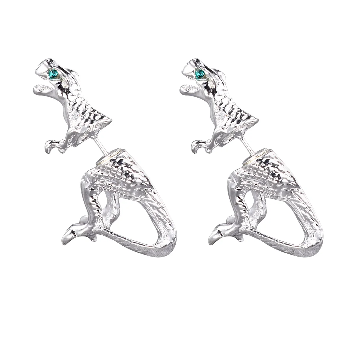

Dinosaur Earrings Jewelry Eardrop Alloy Fashion Women Silver Three-dimensional