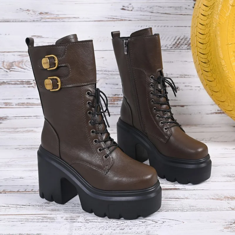 

Женские зимние короткие сапоги на массивном каблуке, удобная теплая обувь из микрофибры с боковой молнией и круглым носком