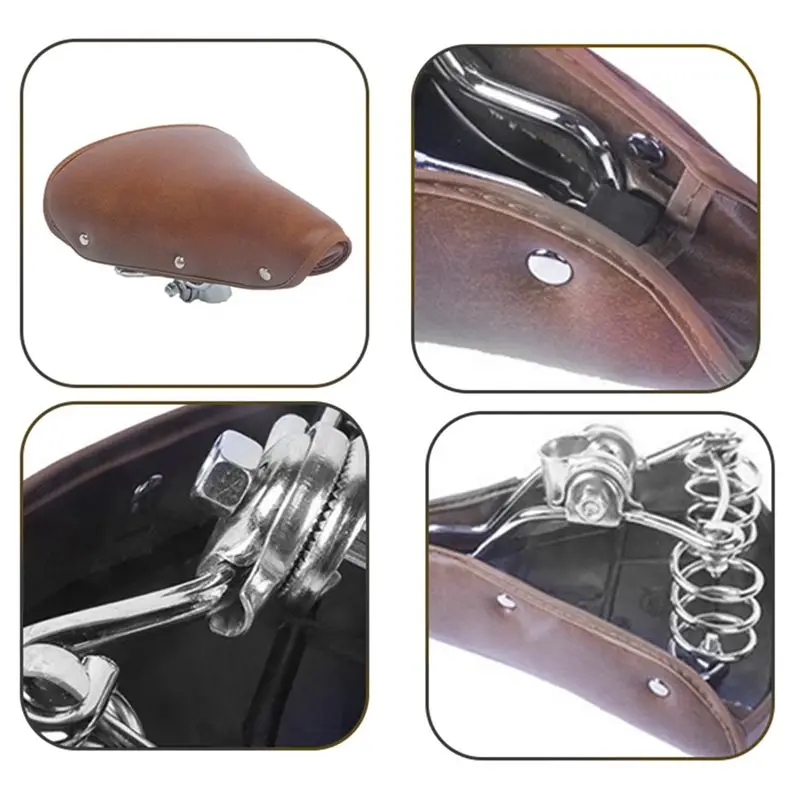 NEW HOT In Stock-Retro Bike Saddle Soft Leather Bicycle Saddle Women Men  For Vintage Handmade City Commuter Electric E-Bikes Pa