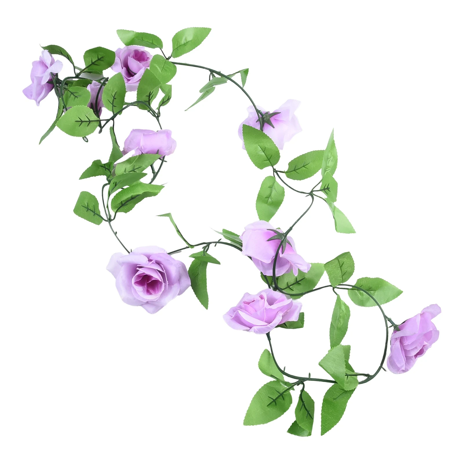 2.4m Artificial Flower Silk Rose Leaf Garland Vine Ivy Home Wedding Garden Decor Artificial Plant Vine Garland For Room Garden - Detail 1
