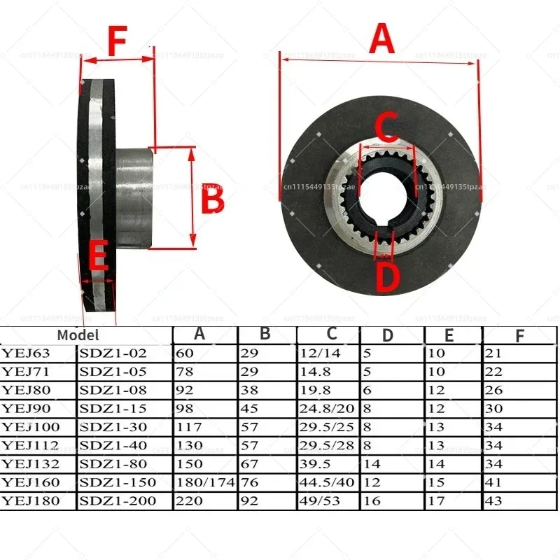 Electromagnetic Brake Parts YEJ63 YEJ71 YEJ80 Friction Disc Kit