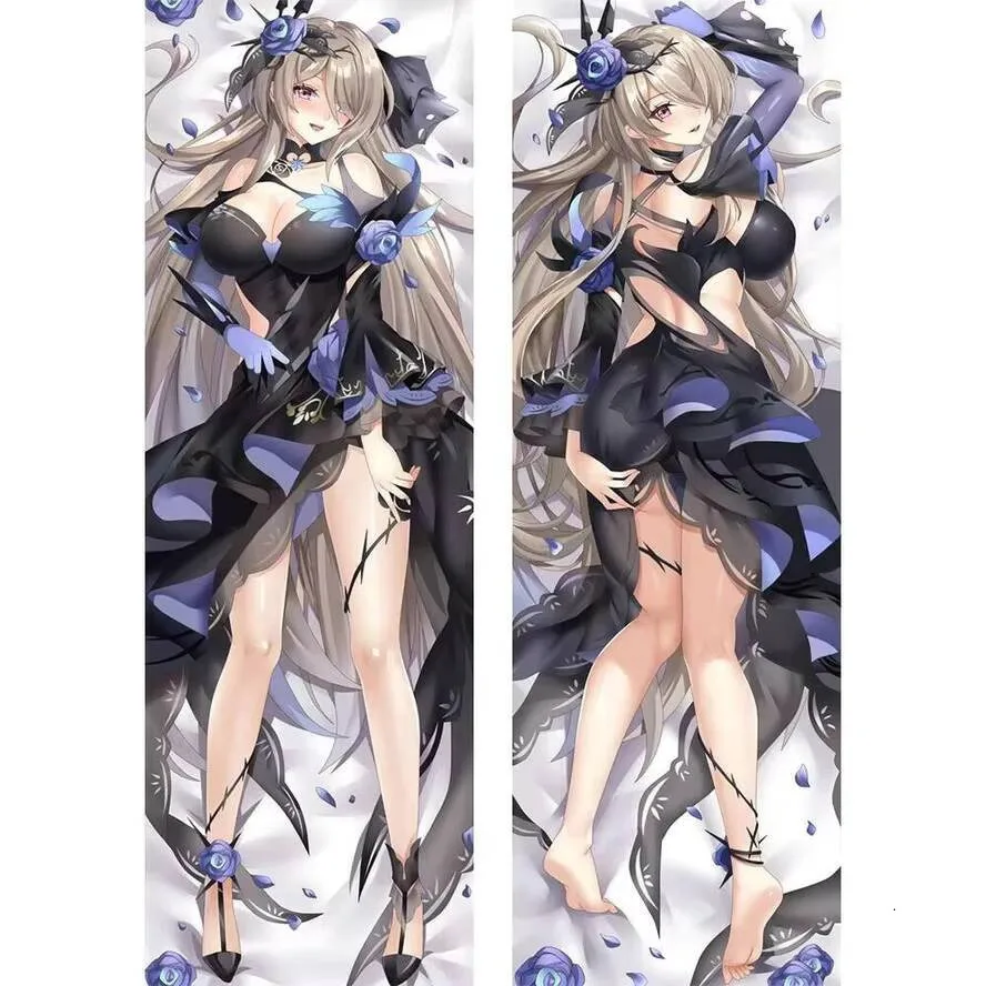

Чехол для подушки для тела в стиле аниме «Игра Honkai» Dakimakura Impact, длинный двусторонний печатный шарнир из персиковой кожи 150X50 см