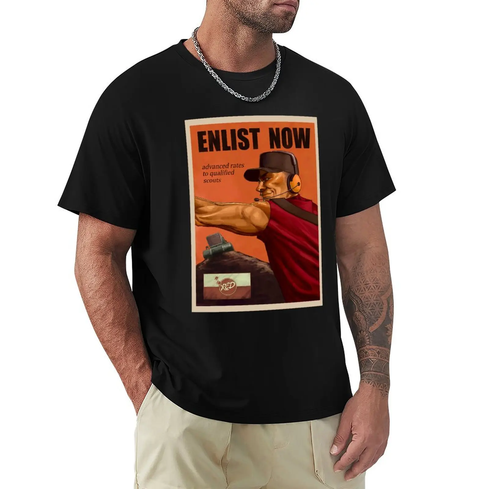 Scout TF2 Enlist Now Propaganda poster T-Shirt t shirts designer T-Shirt