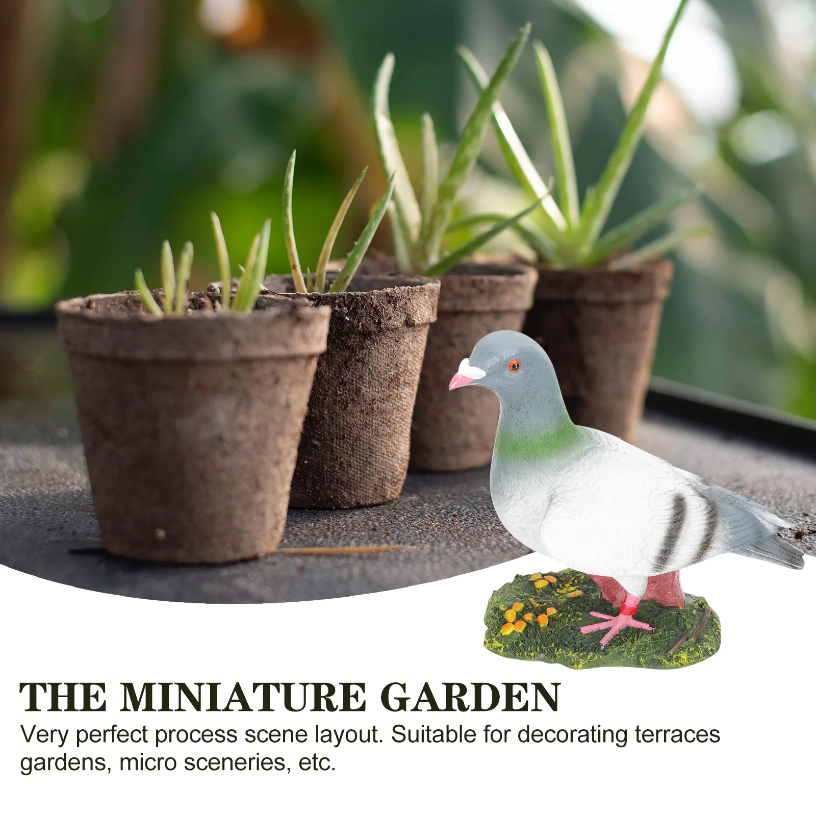 

Exquisite Resin Dove Statue Realistic Appearance Garden Decoration Lightweight Convenient Placement Home Garden