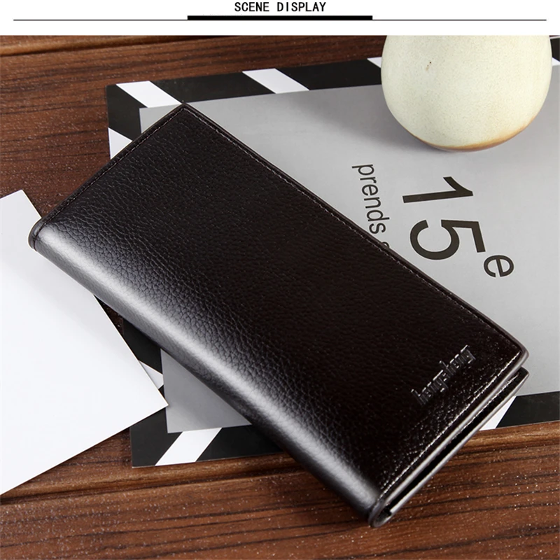 

Luxury PU Leather Men Long Wallets Vintage Solid Color Business Wallet Small Money Purses Dollar Slim Coin Purse Clutch Holder